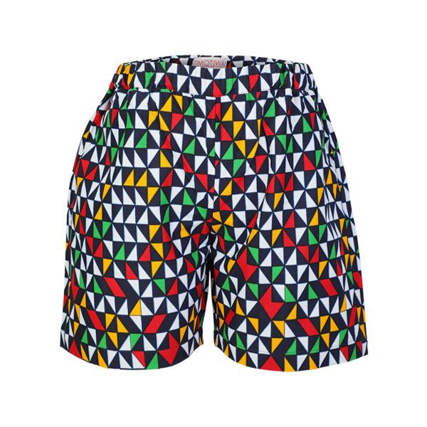 MULTI-COLOUR ANKARA ELASTICATED WAIST SHORT SET - ruffntumblekids