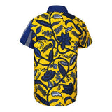 BOYS BLUE YELLOW SHORT SLEEVE ANKARA SHIRT - ruffntumblekids