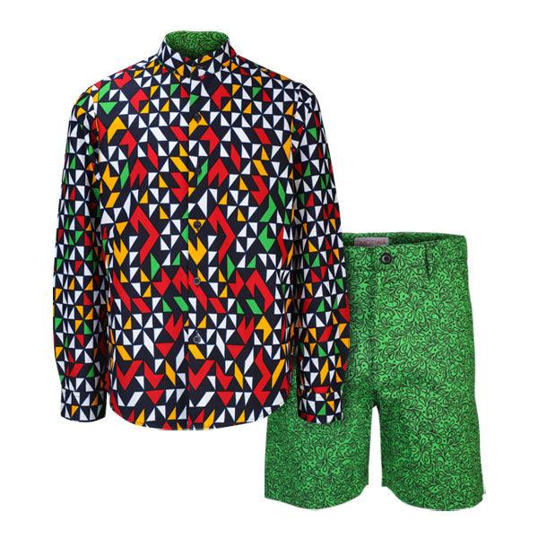 BOYS ANKARA MULTICOLOUR SHIRT SET - ruffntumblekids