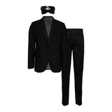 BLACK SATIN LAPEL 2 PIECE SUIT WITH BOW TIE - ruffntumblekids